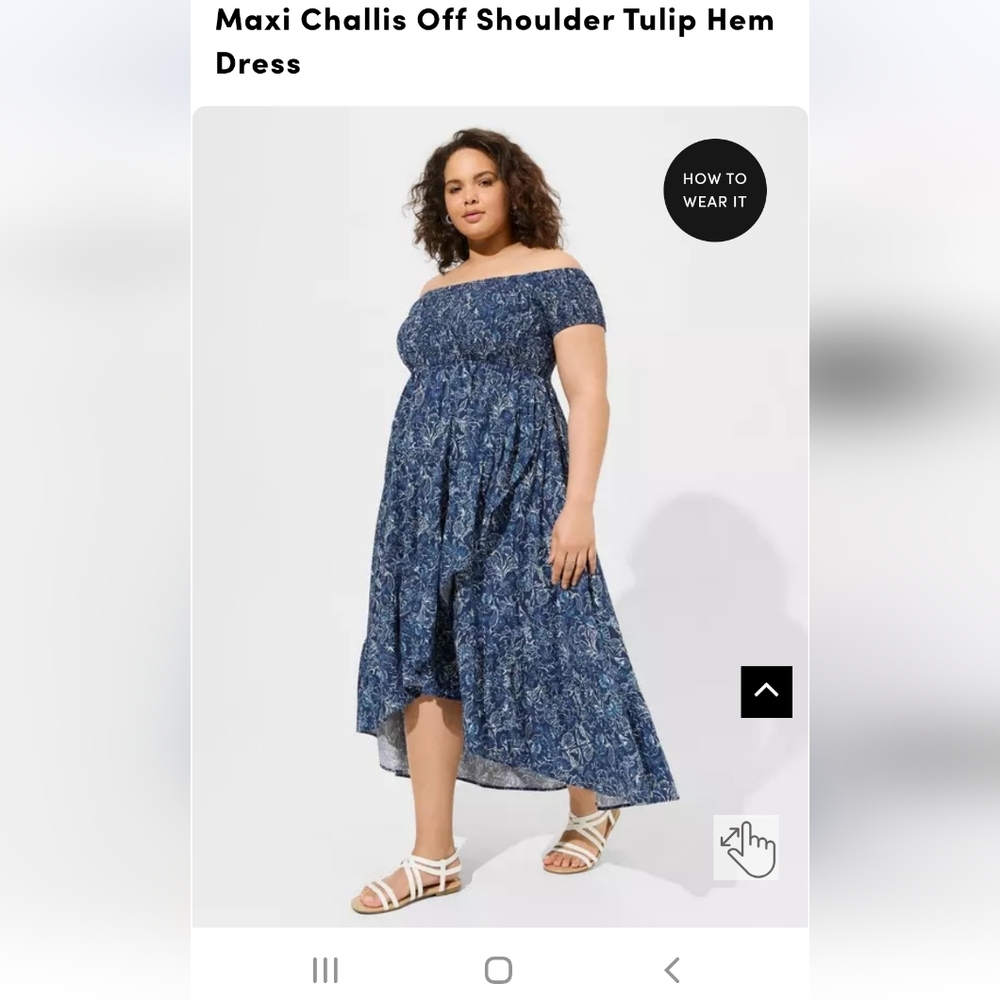 Torrid Blue Off-Shoulder Maxi Dress